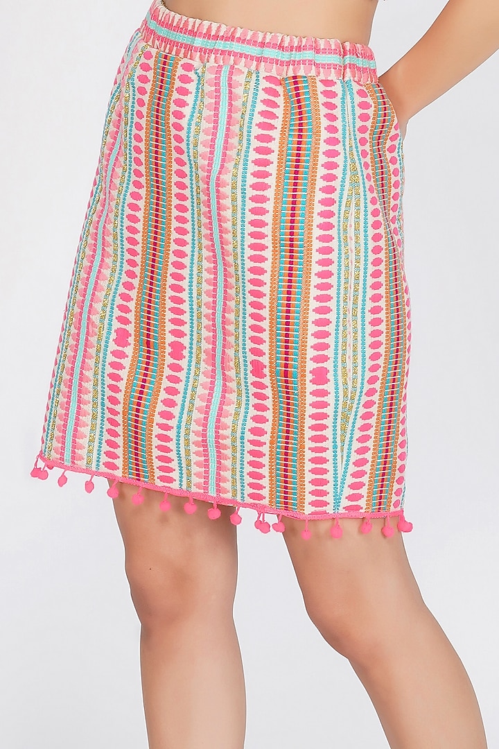 Multi-Colored Cotton Loom Skirt  by Kovet at Pernia's Pop Up Shop