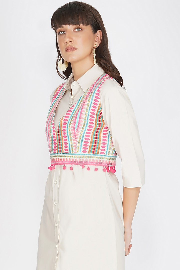 Beige Cotton Summer Shirt Dress by Kovet at Pernia's Pop Up Shop