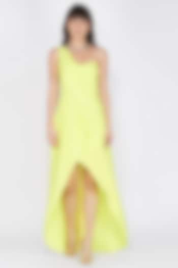 Neon Maxi Drape Dress by Kovet