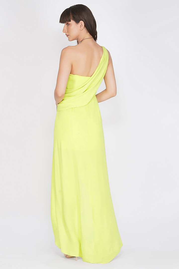 Neon Maxi Drape Summer Dress by Kovet at Pernia's Pop Up Shop