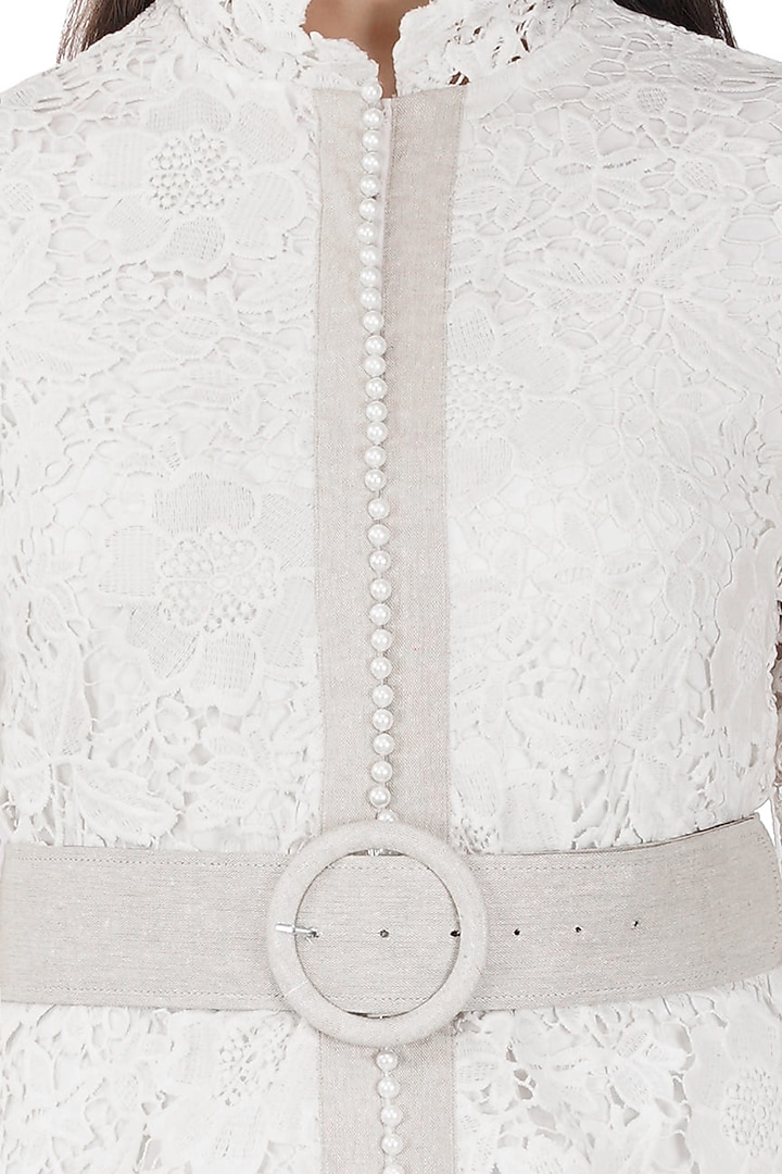 White Cotton Lace Ruffled Summer Dress by Kovet at Pernia's Pop Up Shop