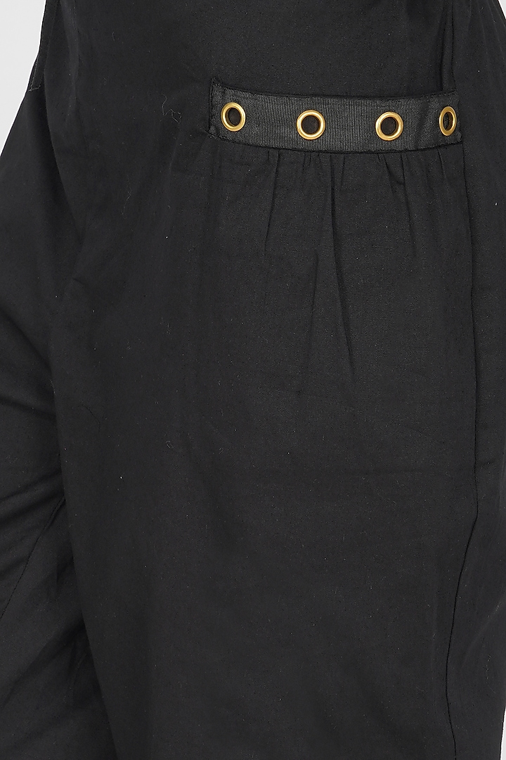 Black Cotton Jersey Cropped Top by Kovet at Pernia's Pop Up Shop
