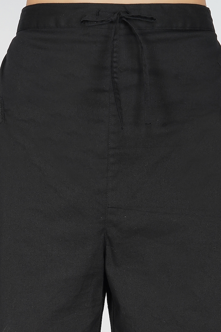 Black Cotton Jersey Cropped Top by Kovet at Pernia's Pop Up Shop