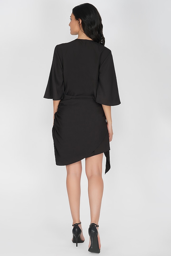 Black Crepe Wrap Summer Dress by Kovet at Pernia's Pop Up Shop