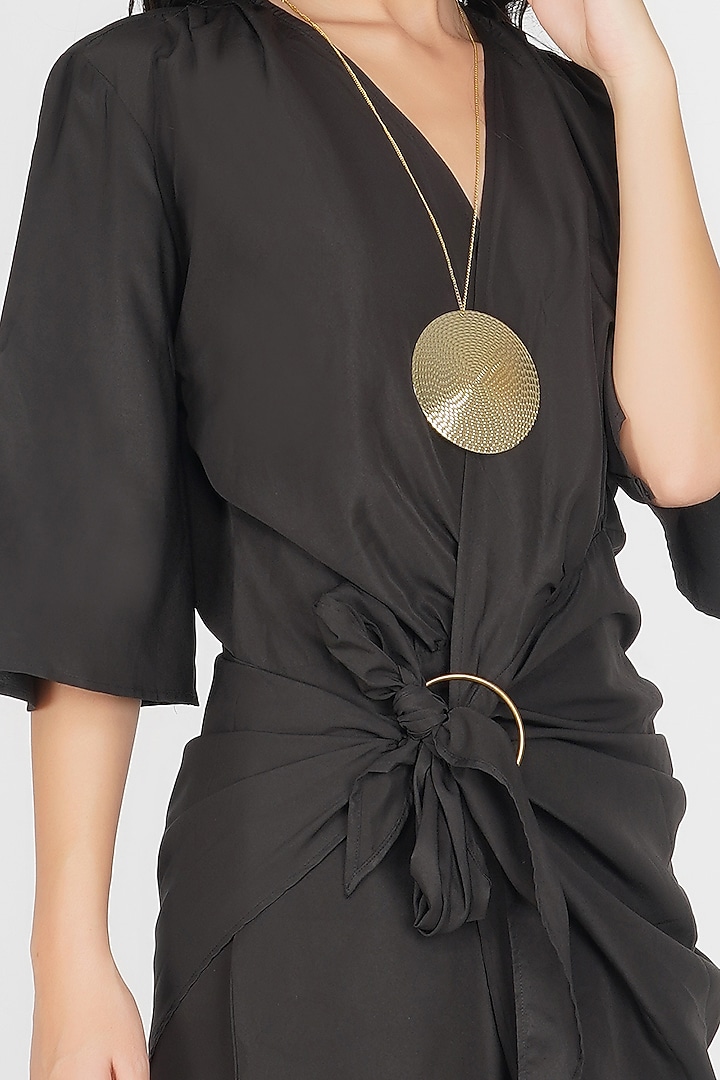 Black Crepe Wrap Summer Dress by Kovet at Pernia's Pop Up Shop