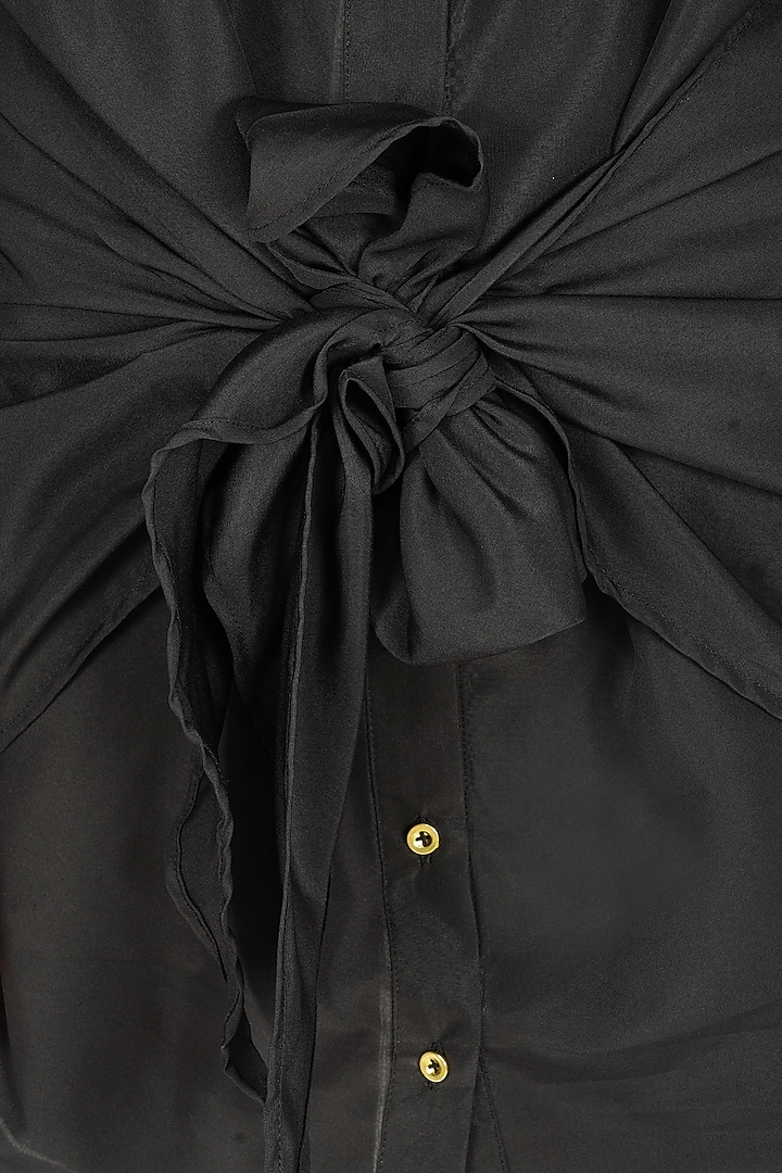 Black Crepe Summer Shirt Dress by Kovet at Pernia's Pop Up Shop