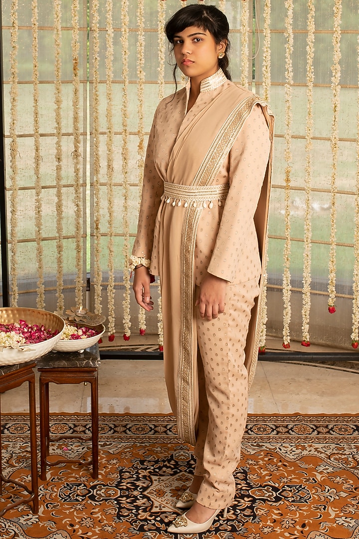 Peach Bud Embroidered Blazer Set by Kovet at Pernia's Pop Up Shop