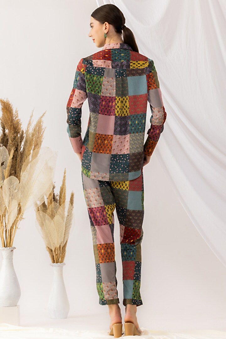 Multi Colour Crepe Silk Digital Printed Co-Ord Set by Kovet at Pernia's Pop Up Shop