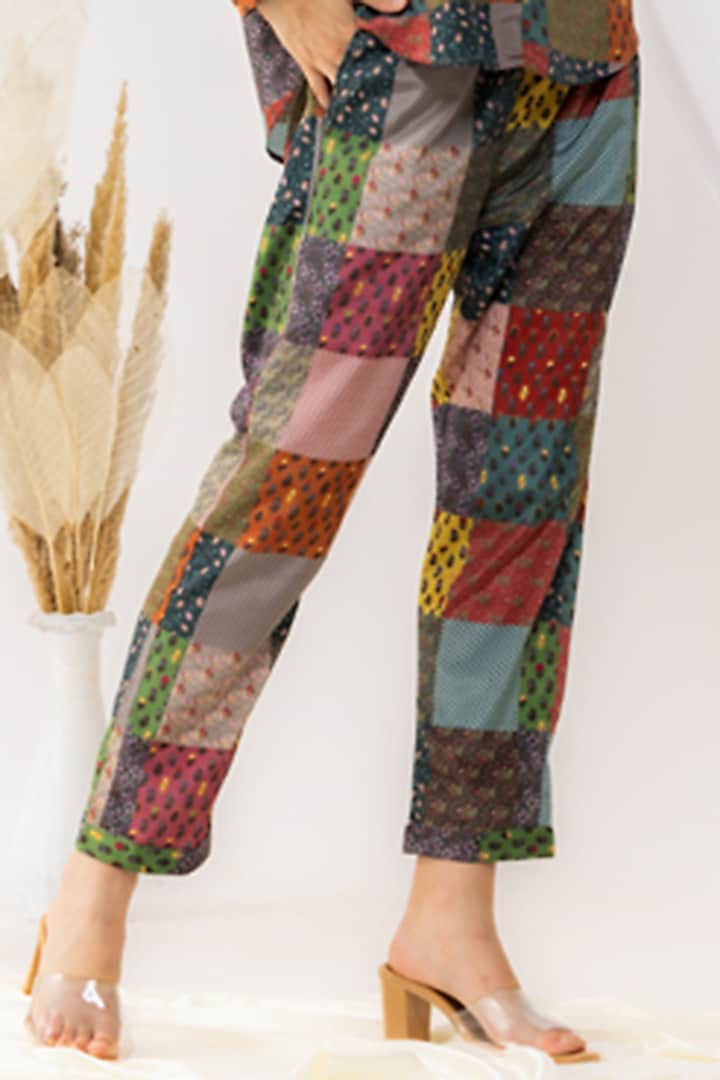 Multi Colour Crepe Silk Digital Printed Co-Ord Set by Kovet at Pernia's Pop Up Shop