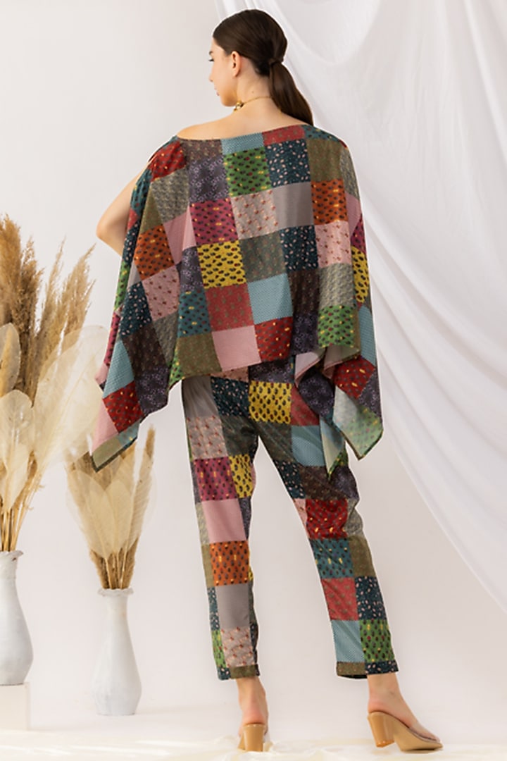 Multi Colour Crepe Silk Digital Printed Co-Ord Set by Kovet at Pernia's Pop Up Shop