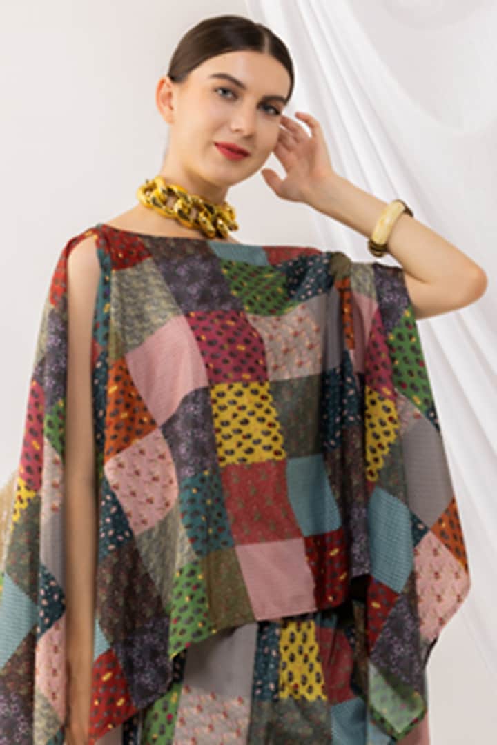 Multi Colour Crepe Silk Digital Printed Co-Ord Set by Kovet at Pernia's Pop Up Shop