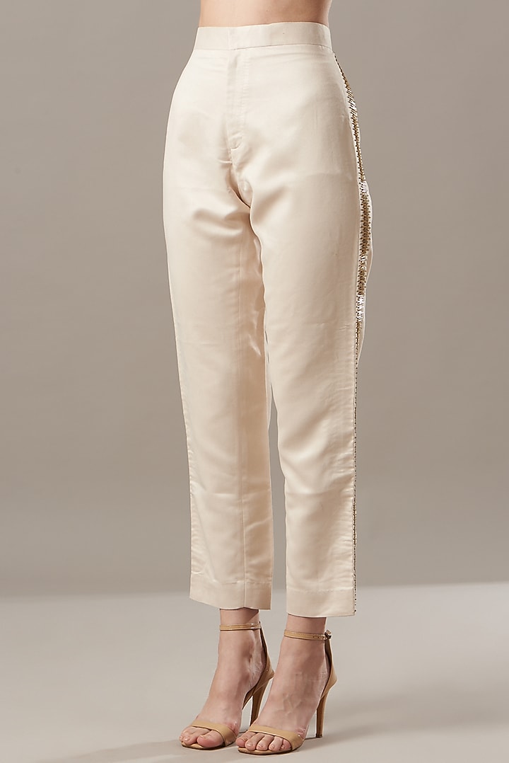 Nude Trench Coat In Suede by Kovet at Pernia's Pop Up Shop