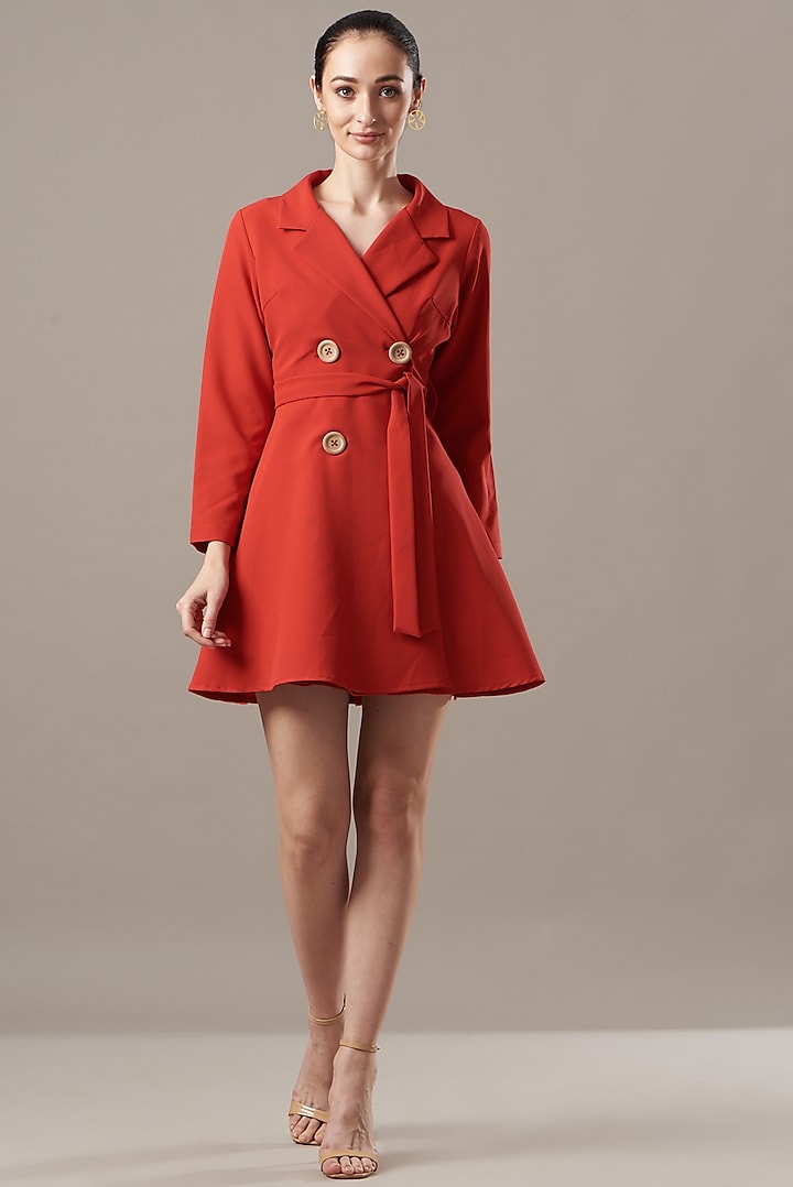 Red Banana Crepe Blazer Dress by Kovet