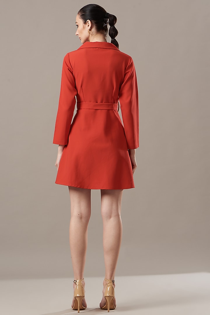 Red Banana Crepe Mini Blazer Summer Dress by Kovet at Pernia's Pop Up Shop