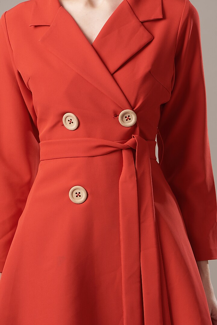 Red Banana Crepe Mini Blazer Summer Dress by Kovet at Pernia's Pop Up Shop
