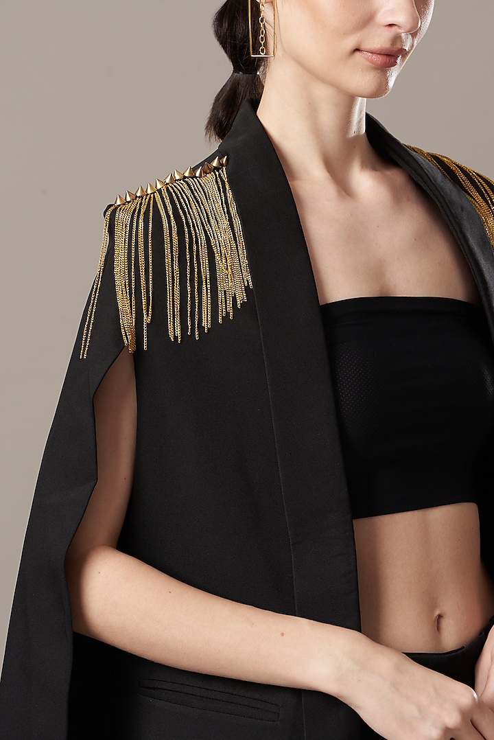Black Banana Crepe Blazer by Kovet at Pernia's Pop Up Shop