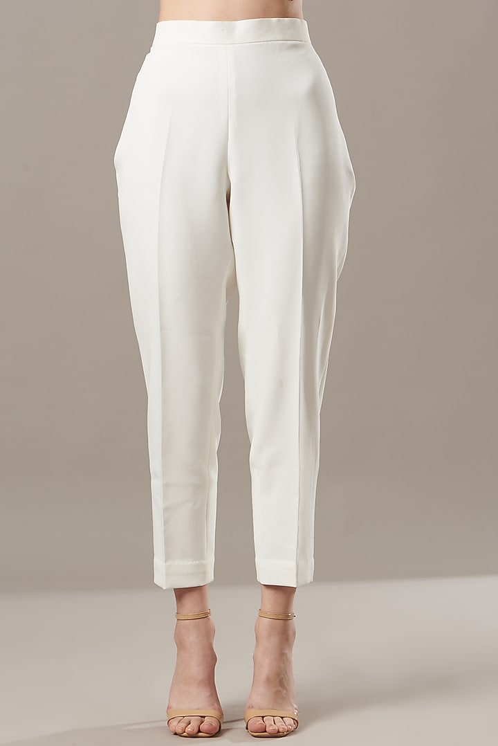 White Embroidered Blazer Set by Kovet at Pernia's Pop Up Shop