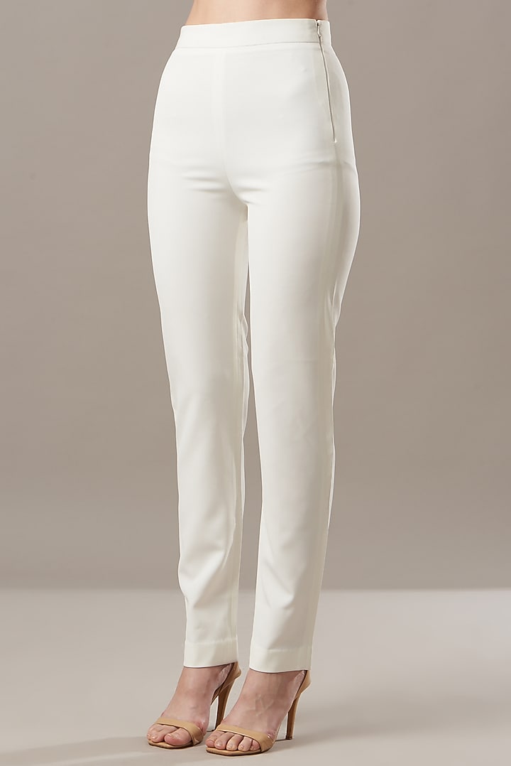 White Embellished Blazer Set by Kovet at Pernia's Pop Up Shop