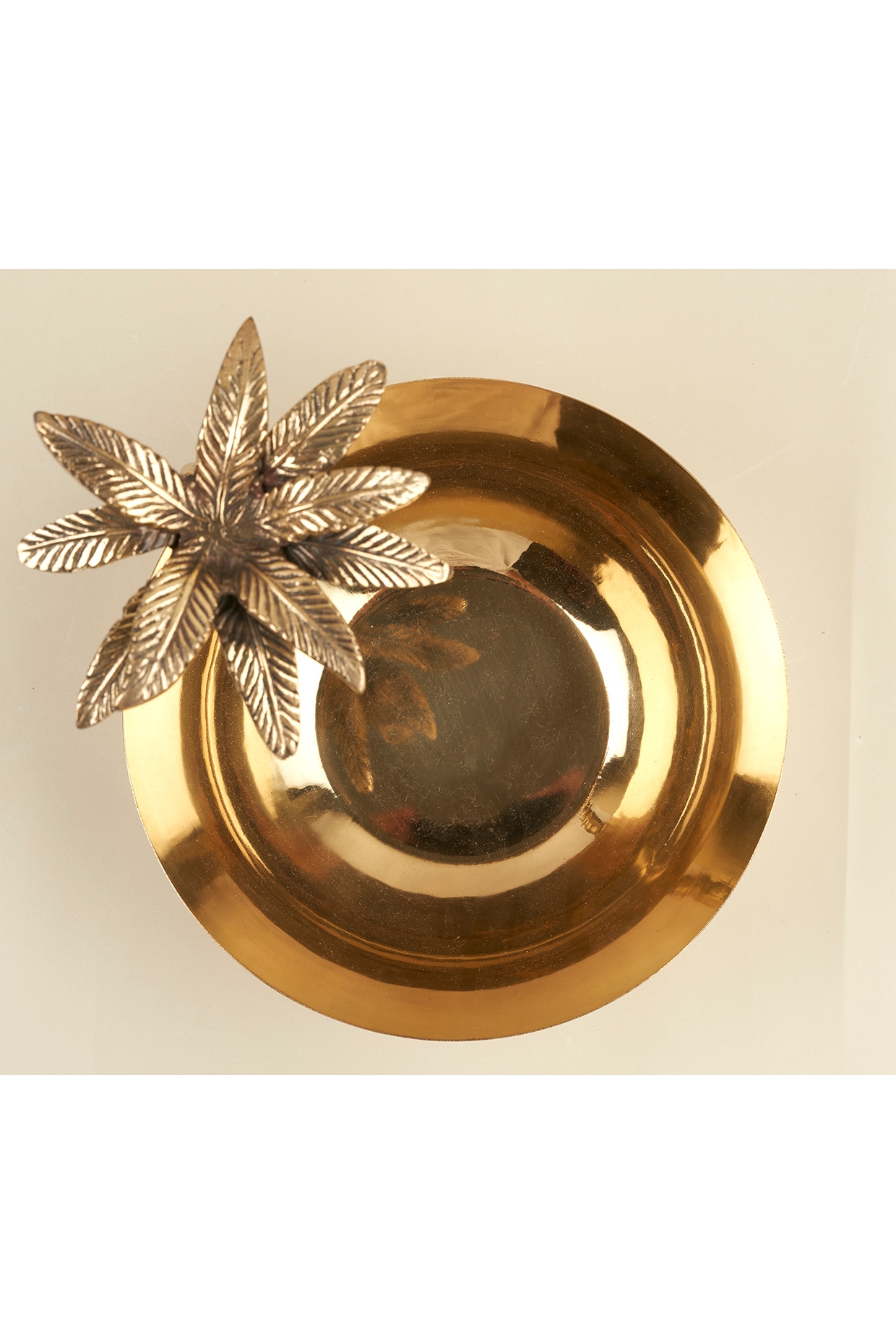 Golden Stainless Steel & Brass Palm Tree Bowl by Koyo Studios at