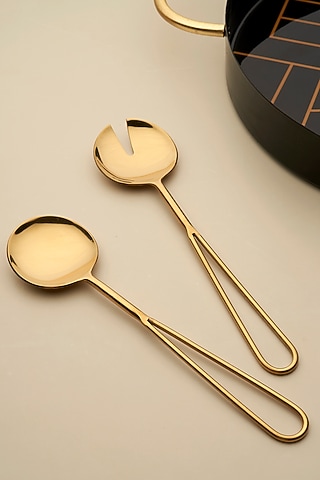Gold Stainless Steel Cutlery Set by Koyo Studios