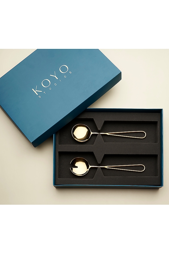 Gold Stainless Steel Cutlery Set by Koyo Studios at Pernia's Pop Up Shop