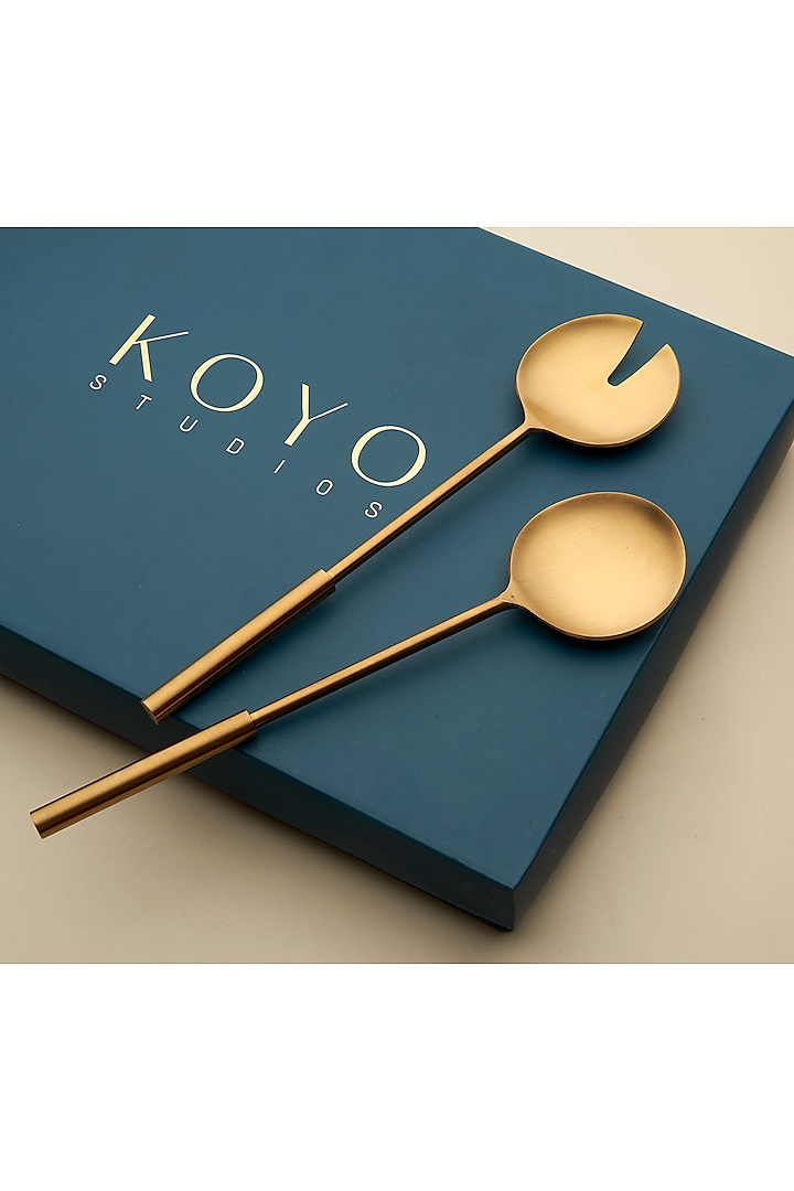 Gold Stainless Steel Cutlery Set by Koyo Studios