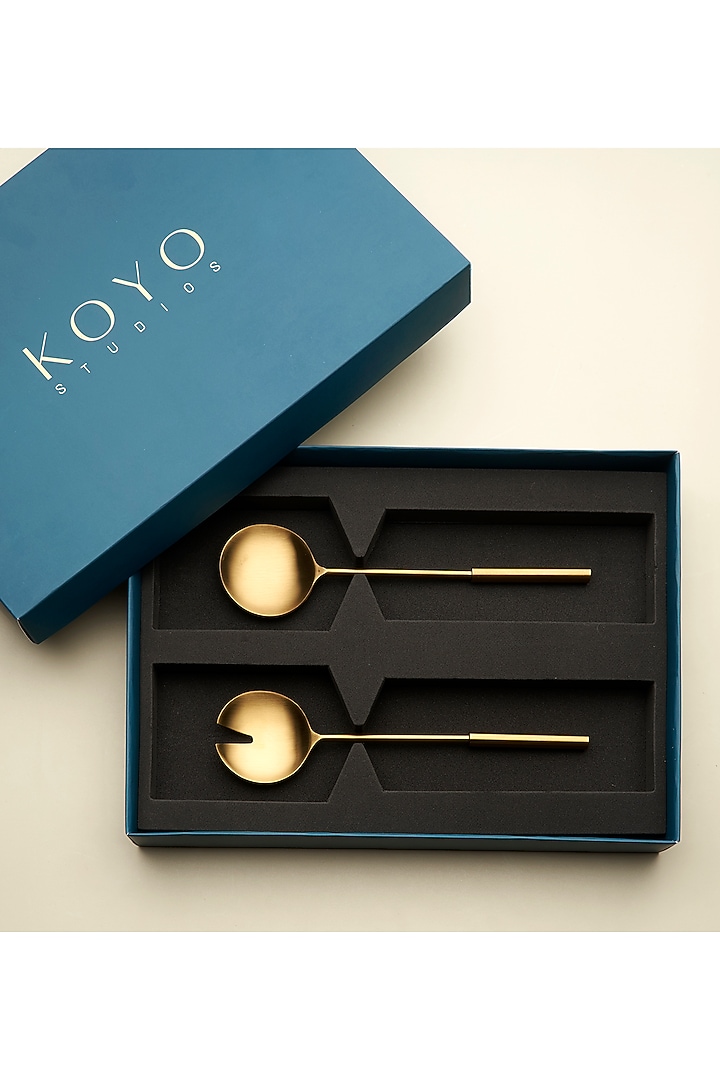 Gold Stainless Steel Cutlery Set by Koyo Studios at Pernia's Pop Up Shop