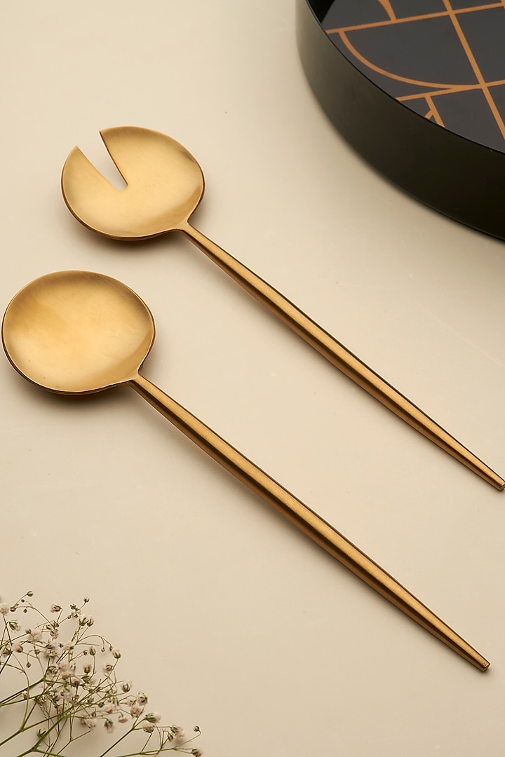Gold Stainless Steel Cutlery Set by Koyo Studios