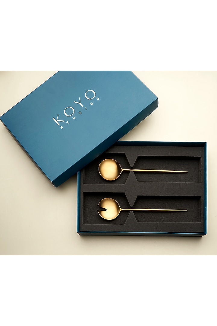 Gold Stainless Steel Cutlery Set by Koyo Studios at Pernia's Pop Up Shop