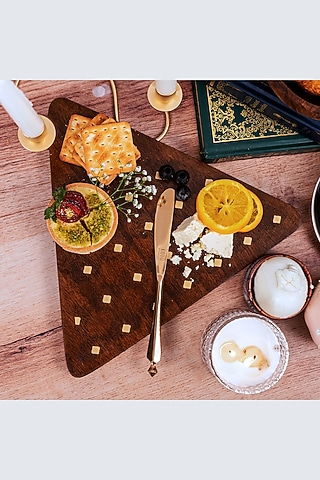 Brown Mango Wood Handcrafted Platter by Koyo Studios 