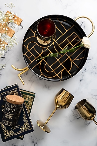 Black & Gold Iron Tray by Koyo Studios 