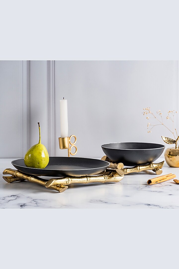 Black Iron & Aluminium Serveware Set by Koyo Studios at Pernia's Pop Up Shop
