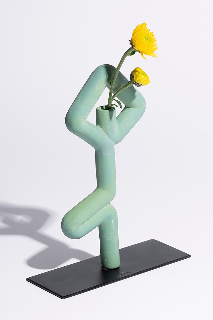 Green Ceramic Vrikshasana Vase by KEPH Design Studio at Pernia's Pop Up Shop