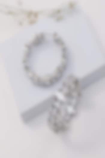 Gold Finish Baguette-Shaped Zircon Hoop Earrings by KRAFTSMITHS at Pernia's Pop Up Shop