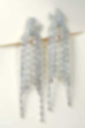 Gold Finish Zircon Dangler Earrings by KRAFTSMITHS at Pernia's Pop Up Shop