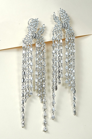 Gold Finish Zircon Dangler Earrings by KRAFTSMITHS