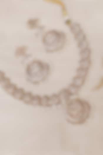 Matte Gold Finish Kundan Polki & Pearl Jadau Necklace Set by KRAFTSMITHS at Pernia's Pop Up Shop