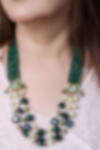 Green Stone Handcrafted Necklace by KRAFTSMITHS at Pernia's Pop Up Shop
