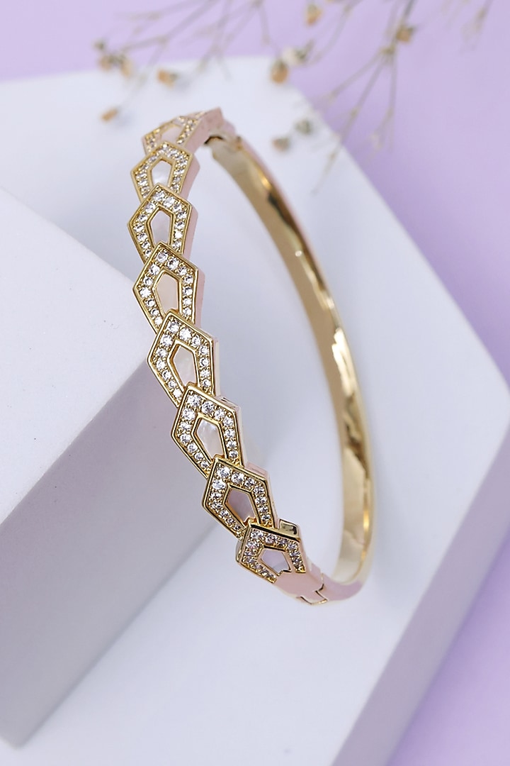 Gold Finish Clara Handcrafted Bracelet by KRAFTSMITHS at Pernia's Pop Up Shop