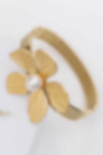 Gold Finish Pearl Anti Tarnish Handcrafted Bracelet by KRAFTSMITHS at Pernia's Pop Up Shop