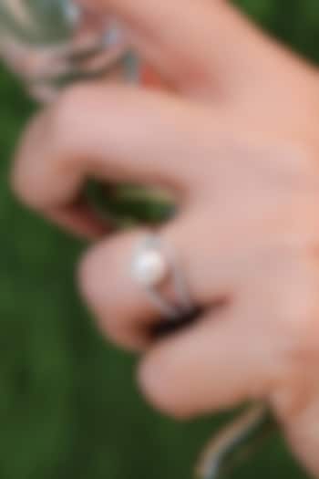 Silver Finish Pearl Ring by KRAFTSMITHS at Pernia's Pop Up Shop