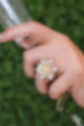 Gold Finish Floral Ring by KRAFTSMITHS at Pernia's Pop Up Shop