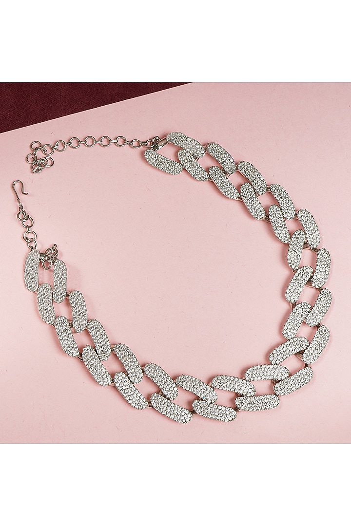Silver Finish Handcrafted Necklace by KRAFTSMITHS at Pernia's Pop Up Shop