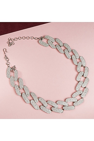 Silver Finish Handcrafted Necklace by KRAFTSMITHS