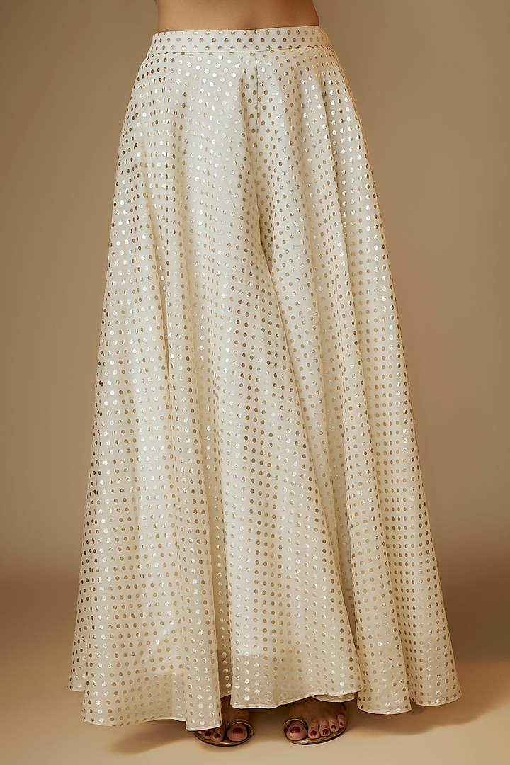 Yellow Chanderi Boota Embroidered Wedding Sharara Set by Kriti Bapna at Pernia's Pop Up Shop