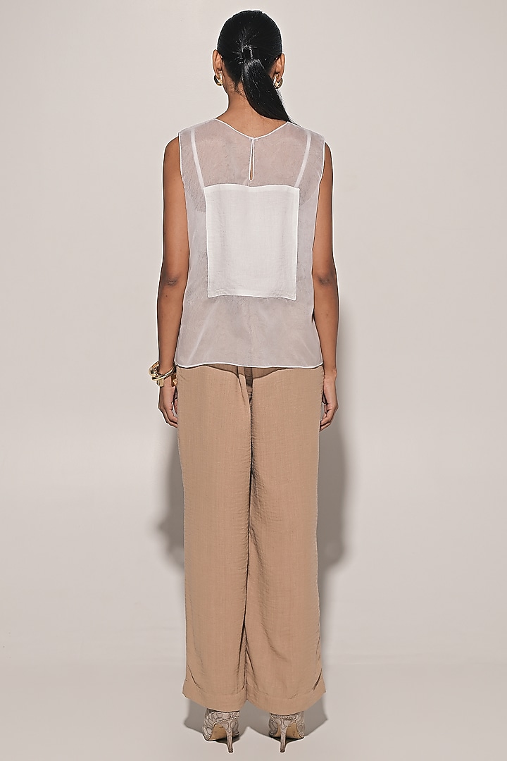 Beige Blended Line Pant Set by Kriti Bapna at Pernia's Pop Up Shop