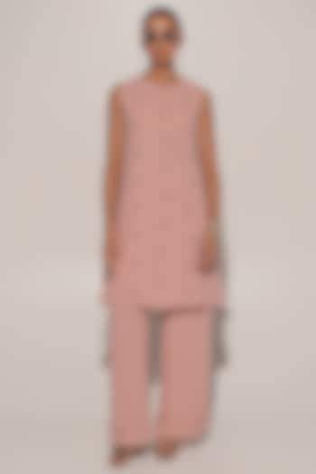 Pink Blended Linen Co-Ord Set by Kriti Bapna at Pernia's Pop Up Shop