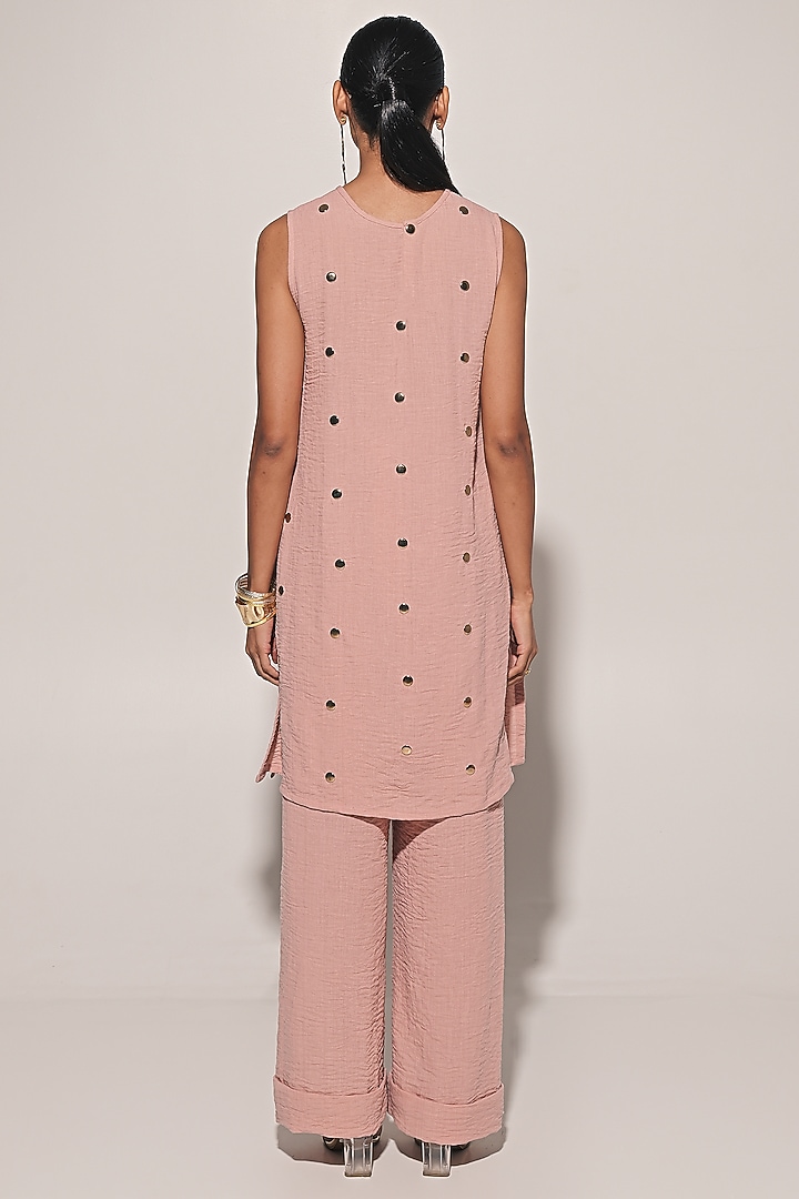 Pink Blended Linen Co-Ord Set by Kriti Bapna at Pernia's Pop Up Shop