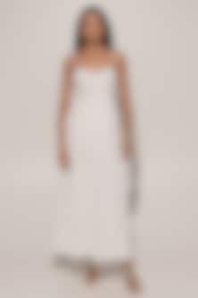 chinese dress ladies White linen dress  Goryanka