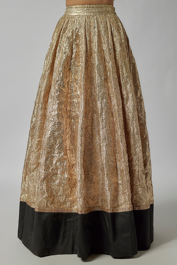 Gold Silk Gota Work Wedding Lehenga Set by Kriti Bapna at Pernia's Pop Up Shop